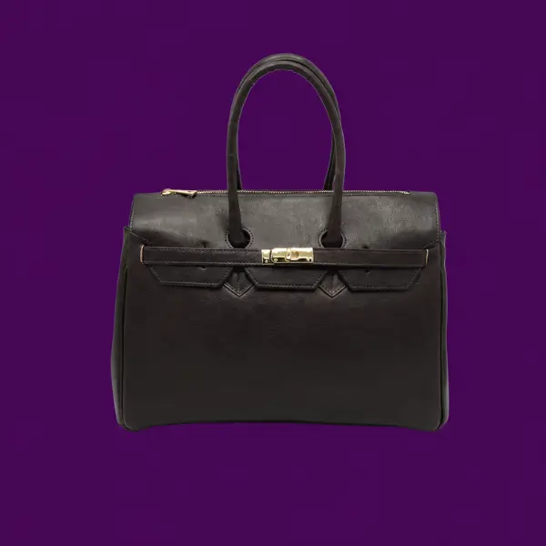 Black leather handbag - real leather handbags UK