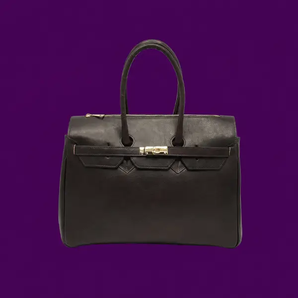 Dark brown leather handbag - real leather handbags UK