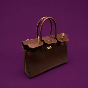 Red leather handbag - leather purse for women