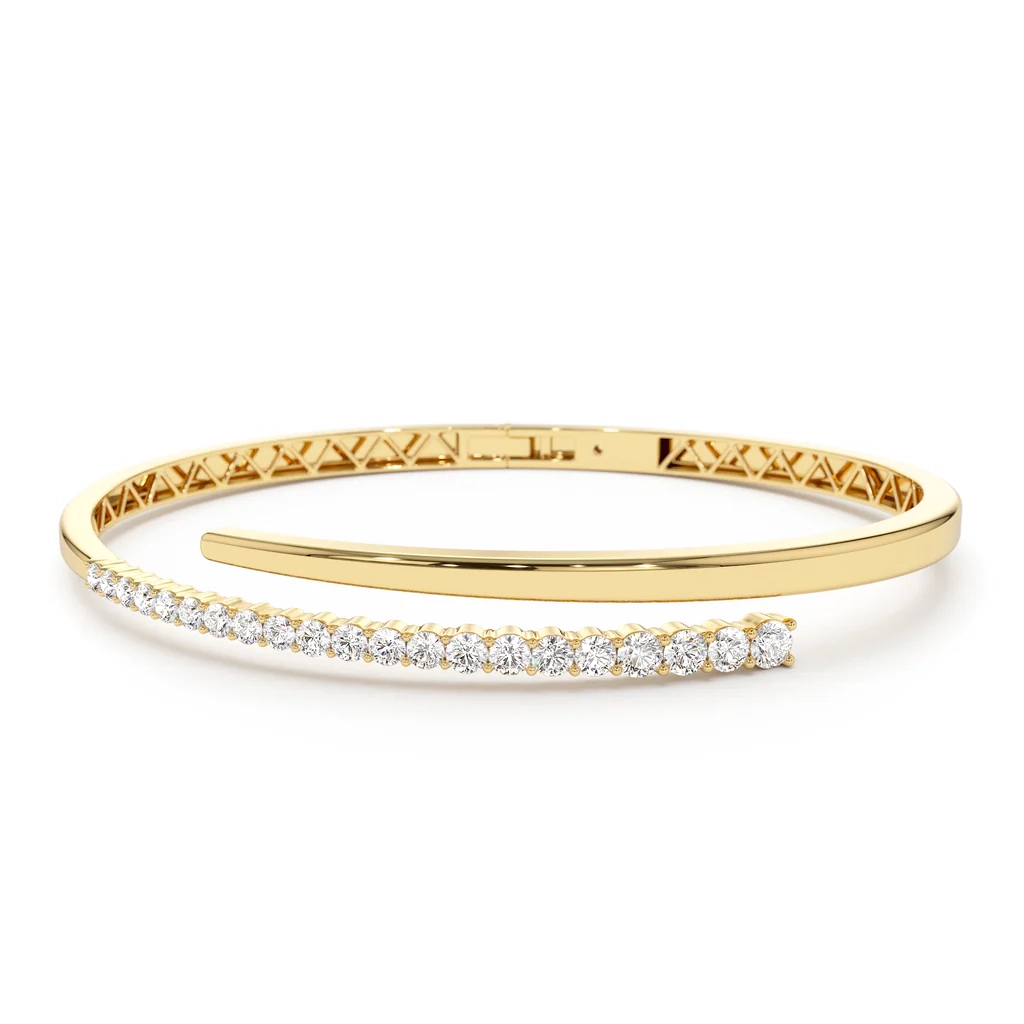 Cross Over Graduating Diamond Bangle