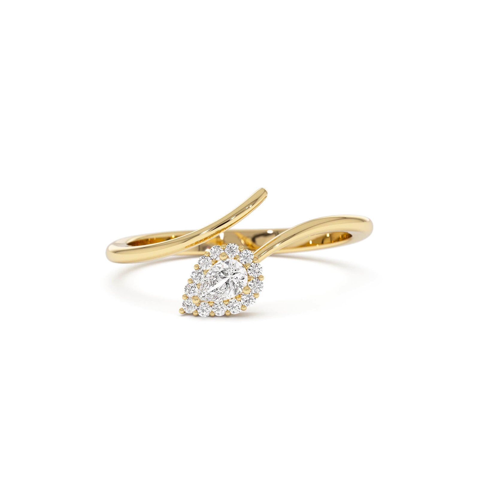 Pear-Shaped Diamond Wrap Ring