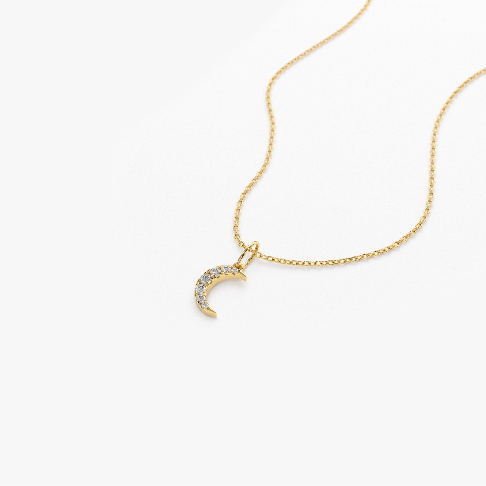 Dainty Crescent Moon Diamond Charm